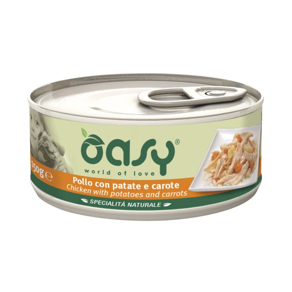 Oasy Wet Dog Specialita Naturali Chicken Potatoes Carrot влажный корм для  взрослых собак, дополнительное питание с курицей, картофелем и морковью, в  консервах - 150 г | Купить в Смоленске